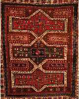 KAZAK, RUSSLAND, 130 X 117CM, EHZ 4 WOLLE AUF WOLLE, UM 1910