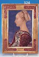 PORZELLANPLATTE, ROSENTHAL, NACH VORBILD VON DOMENICO VENEZIANO, 1403-1461, MäDCHEN- BILDNIS, PASSENDER RAHMEN, 40 X 30 CM