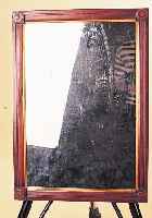 SPIEGEL, DEUTSCH, 19. JH., NUßBAUM MASSIV, GLAS ERGäNZT, 68 X 48 CM