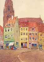 BOHLMANN, E., AMERIKANISCHER MALER, LEBTE IN ESSEN, ANSICHT IN ESSEN, GOUACHE AUF PAPIER,RE. U. SIGN. UND DAT. 1922, CA. 36,5 X 27 CM, U.GL., R.