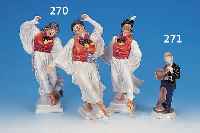 DREI PORZELLANFIGUREN, HEREND, 20. JH., TANZENDE KOSAKEN, BUNT BEMALT, H. 29 CM