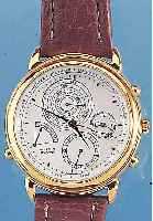 CITIZEN ARMBANDCHRONOGRAPH, JAPAN UM 1997, METALL HARTVERG., EDELST.-BODEN GEDR., BOMB. SAPHIRGL., ORIG.-ETUI, BED.-ANL., MULTIFKT. ...