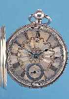 J. BRITTON HERRENTASCHENUHR LEPINE, REF.-NR.8511, ENGLAND UM 1880, STERLINGSILBER, HALL- MARK VON LONDON, STAUBSCHUTZ, SCHLüSSELAUFZUG,AUFW. ...
