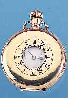 KANDEL & DENT HERRENTASCHENUHR HALBSAVONETTE, REF.-NR. 184665, METALL ROTVERG., GEH. VON DENNISON, AUSSENSTD.-ZEICHEN SCHW. EMAILL., EMAILBL. ...