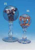 PAPERWEIGHT, BöHMEN, UM 1900, FARBLOSES GLAS, MIT BUNTEN EINSCHMELZUNGEN, EINGESTOCHENE LUFTBLASEN, H. 14.5 CM