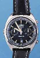 HEUER ARMBANDCHRONOGRAPH CARRERA, REF.-NR. 110-253, SCHWEIZ UM 1969, EDELST., BODEN GE- SCHR., AUTOMATIK, 30-MIN.- U. 12-STD.-STOPP- ZäHLER, ...