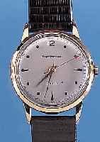 GIRARD PERREGAUX HERRENARMBANDUHR, REF.-NR. 62690175, SCHWEIZ UM 1955, GG 750/000, BODEN U. GLASR. GEDR., AUSSER LEDERB. U. KRONE ...