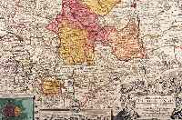 KONVOLUT VON 2 BLATT MIT KUPFERSTICHK. V. HILDESHEIM, 1.) ALTKOLOR. KUPFERSTICHK. V. HOMANN, CA. 1750, EPISCOPATUS HILDESIENSIS, MIT GA VON ...