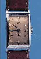 LIP HERRENARMBANDUHR, REF.-NR. 887508, FRANKREICH UM 1938, METALL VERCHR., KONKAVGL.,EDELST.-BODEN GEDR., VERSCHR. INNENBODEN, BLATT ...