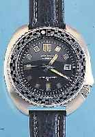 SEIKO HERRENTAUCHERUHR AUTOMATIK, REF.-NR. 4D1410, EDELST., JAPAN UM 1972, BODEN GESCHR.,(SCHR.-KRONE ZU REP.), LüNETTE BEIDS. DREHB., BOMB. ...