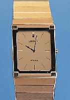 LASSALE HERRENARMBANDUHR QUARTZ, REF.-NR. 580230, JAPAN UM 1984, METALL HARTVERG., EDEL-ST.-BODEN 4-FACH VERSCHR., SAPHIRFLACHGL., EDELST.-BAND ...