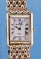 MAURICE LACROIX DAMENARMBANDUHR QUARTZ, REF.-NR. 32301, SCHWEIZ UM 1995, METALL HART- VERG. INCL. METALLBAND M. DOPPELTER, UNSICHTB.FALTSCHL., ...