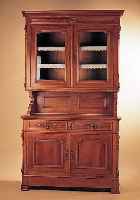 AUFSATZBUFFET, DEUTSCH, UM 1890-1900, KIRSCHBAUM MASSIV MIT AUFGELEGTEN SCHNITZE- REIEN, CA. 230 X 130 X 55 CM, RESTAURIERT, OBER- UND ...