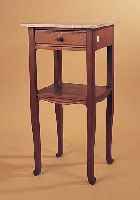 BEISTELLTISCH, DEUTSCH, UM 1910, EICHE FURNIERT, EIN SCHUB, MARMORPLATTE, CA. 85 X 42 X 38 CM