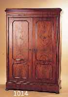 SCHRANK, DEUTSCH, UM 1850/70, NUßBAUMFURNIER, BESCHäDIGT, REST.-BEDüRFTIG, SPUREN VON WURMBEFALL, 173 X 120 X 52 CM
