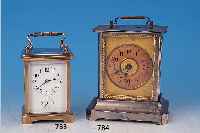 JOKERWECKER MIT MUSIKSPIELWERK, JUNGHANS, UM 1910, MESSINGGEHäUSE VERNICKELT, DREISEITIG VERGLAST, STIFTENANKERGANG UNTER GLAS, ...