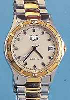 GUB HERRENARMBANDUHR AUTOMATIK, DEUTSCHLAND/SCHWEIZ UM 1992, EDELST. TEILW. POL., TEILW. MATT., ZWISCHENGL. SOWIE LüNETTE HARTVERG., ...