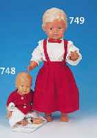 SCHILDKRöT-PUPPE CHRISTEL, UM 1935, CELLULOID, BLAUE GLASAUGEN, BLONDES MODEL. HAAR, WECHSELKOPF, GUT ERHALTEN, ALTE KLEIDUNG, ...