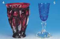 VASE, FRANKREICH, WOHL DAUM, 30ER JAHRE, SCHICHTGLAS IN DIE SCHMIEDEEISERNE FORM GE- BLASEN MIT EINSCHMELZUNGEN IN VERSCHIEDENEN ROTTöNEN ...