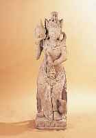 SKULPTUR, BALI, 20. JH., STEINGUß, REICH RELIEFIERT, H. CA. 130 CM, LEICHT BESCH., GEKLEBT