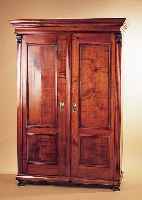 SCHRANK, UM 1890, KIRSCHBAUM MASSIV, ZWEI- TüRIG, ALTERS- UND GEBRAUCHSSPUREN, CA. 185 X 128 X 60 CM