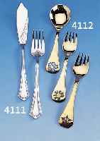24-TEILIGES FISCHBESTECK, WALTER U. BREUKERDüSSELDORF, 90ER SILBERAUFLAGE, UM 1910, ÄHRENMOTIV, BEST. AUS 12 MESSERN UND 12 GABELNORIG.ETUI