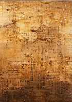 PLAVINSKY, D., NOTENAUSSCHNITTE VON VER- SCHIEDENEN DEUTSCHEN LIEDERN, ÖL/LWD., UNSIGN., 102 X 52,5 CM