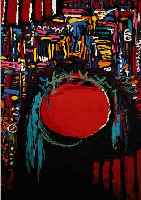 RADOV, MICHA, ABSTRAKTE KOMPOSITION, ÖL/LWD., RüCKSEITIG BEZEICHNET UND DATIERT 1988, 80 X 60 CM