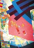 Schermann, abstrakte Komposition, rückseitigsign. , bezeichnet und dat. 1988, 110 x 145 cm, im Bild monogrammiert