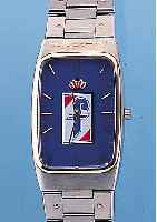 ORFINA ARMBANDUHR PININFARINA, REF.-NR. 7023G/13907, SCHWEIZ UM 1996, EDELST. MATT., INCL. EDELST.-BAND, LüNETTE IN GG, SAPHIR- FLACHGL., ...