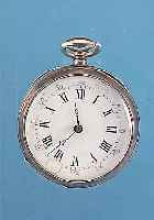 HERRENTASCHENUHR LEPINE, REF.-NR. 237, SCHWEIZ UM 1875, SILBER, SCHLüSSELAUFZ., EMAILBL. REP., ZYLINDERW. VERG., FLIEGENDES FEDERHAUS, ...