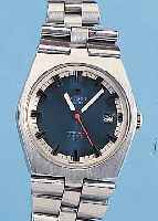 TISSOT HERRENARMBANDUHR AUTOMATIK, REF.-NR. 44672-3X, SCHWEIZ UM 1970, EDELST., EDELST.- BAND, BODEN GESCHR., AUFWEND. BLATT IN 2 EBE- NEN, SERIE ...