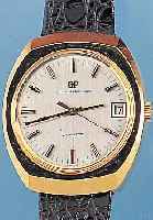 GIRARD PERREGAUX HERRENARMBANDUHR QUARTZ, REF.-NR. RE1115, SCHWEIZ UM 1974, METALL MAS- SIV GEH. HART VERG., EDELST.-SCHR.-BODEN, KAL. ...