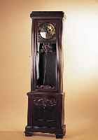 STANDUHR, GUSTAV BECKER UM 1915, REPRäSENTATIVES ZEITTYPISCHES GEHäUSE MIT FLO-RALEN SCHNITZARBEITEN MIT ROCAILLEN U. BLATT- DEKOR, ...