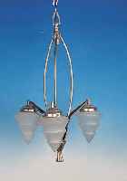 DECKENLAMPE, FRANKREICH, ART-DECO, 30ER JAHRE, METALLFASSUNG, PREßGLASSCHIRME, H. 70 CM, ELEKTR. NICHT GEPRüFT, ALTERSSPUREN