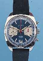 SPORTING ARMBANDCHRONOGRAPH, REF.-NR. 40919,SCHWEIZ UM 1970, METALL MASSIV HARTVERCHR., EDELST.-BODEN GESCHR., 30-MIN.-STOPPZäHLER, DATUM BEI ...