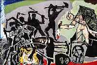 PICASSO, PABLO, 1881-1973, ZWEI FARBLITHOS, LA GUERRE ET LE PAIX, DOPPELBLäTTER MIT BUG- FALTE, JE CA. 22,5 X 49,5 CM, PP