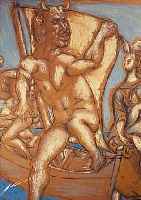 PICASSO, 5 LITHOGRAPHIEN: 1.) FEMME ET MINO-TAURUS, 76 X 56 CM; 2.) HOMME A LA PIPE ASSISE SUR UNE TABOURET, 75 X 55 CM; 3.) FEMME EN ...