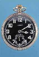 HUBER HERRENTASCHENUHR HELVETIA, REF.-NR. 4070612, SCHWEIZ/DEUTSCHLAND UM 1932, NICKEL- SCHR.-GEH., EMAILBL. (REP. BEI 5), 15 ST., VERN., ...