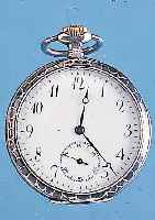 HERRENTASCHENUHR LEPINE, REF.-NR. 52931, SCHWEIZ/DEUTSCHLAND UM 1928, TULASILBER BER., (AM PENDANT BESCHL.), EMAILBL. FEIN HAARR., 15 ST., ...