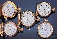 FHF HERRENTASCHENUHR SAVONETTE, REF.-NR. 16485, SCHWEIZ/DEUTSCHLAND UM 1912, GG 585/000AUSSEN GLATT, EMAILBL. FEIN HAARR., MIT LUPE ERKENNB., ...
