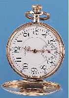 WALTHAM HERRENTASCHENUHR SAVONETTE, REF.-NR.99702, USA UM 1906, GG 585/000, EMAILBL. FEIN HAARR. (WOHL AUS REP.-GRüNDEN SCHON EINMAL ERS.), ...