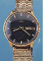 MIDO HERRENARMBANDUHR OCEANSTAR, REF.-NR. 5059, SCHWEIZ UM 1964, METALL-EINSCHALENGEH., HART VERG., NEUTR. VERG. BAND, AUFWEND. BLATT M. EXTREM ...
