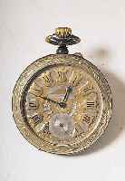 HERRENTASCHENUHR LEPINE, SCHWEIZ UM 1908, STAHL/NICKEL, RäNDER RELIEFIERT, GEPR. METALL-ZIFFERBL. BER., BRüCKENANKERW. VERN., SCHMUCK-SCHL., 15 ...