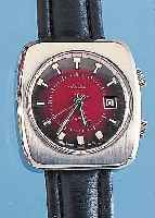 RHODOS ARMBANDWECKER, REF.-NR. 1178, SCHWEIZUM 1972, EDELST. MASSIV, BODEN GESCHR., 17 ST.HANDAUFZUG, GEH.-U. WECKWERK GETR. FEDERH., SINNGEM. ...