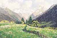 GRAF, PHILIPPE, SEN., * 1874 WüRZBURG WEITE VORALPENLANDSCHAF MIT BLüHENDER WIESE SIGNIERT, 45 X 63 CM