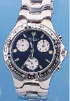 LONGINES ARMBANDCHRONOGRAPH, REF.-NR. L3/614/4, SCHWEIZ UM 1996, EDELST. MASSIV, EDELST.-BAND MATT., TEILW. POL., SAPHIRFLACH- GL., ...