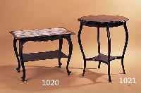 TISCH MIT ALTEN FLIESEN, WOHL FRIESLAND, UM 1800, KERAMIK IN HOLZFASSUNG, 55X72X47 CM, HOLZFASSUNG 19. UND 20. JH., FLIESEN L. BESCH.