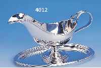SAUCIERE, 925ER SILBER, RILLENDEKOR, INTEGRIERTER UNTERTELLER, CA. 450 G, CA. 13 X 23 X 13 CM