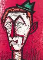 BUFFET, BERNARD, 1928 - 1999, LITHO AUS WVZ,32 X 23,5 CM, CLOWN, IM DRUCK SIGNIERT